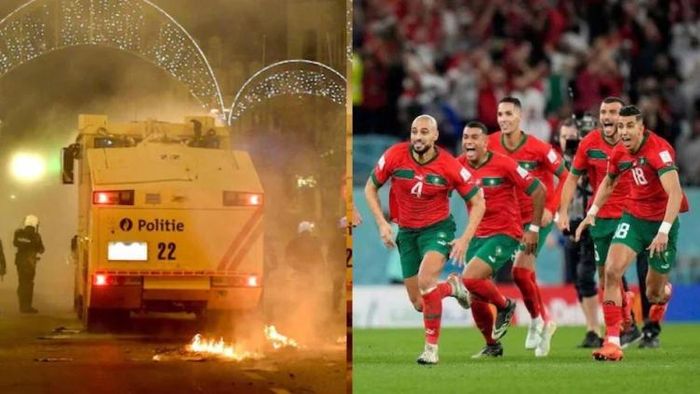 সেমিফাইনালে হার প্রিয় দলের, ব্রাসেলস-প্যারিসে তাণ্ডব মরক্কোন সমর্থকদের