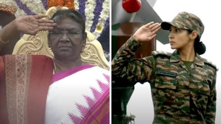 রচিত হল ইতিহাস, কুচকাওয়াজে অভিবাদন গ্রহণ প্রথম আদিবাসী মহিলা রাষ্ট্রপতির