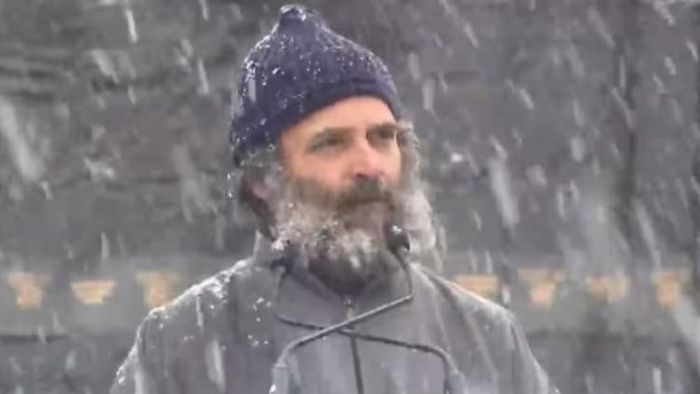 শ্রীনগরে রাহুল গান্ধী।