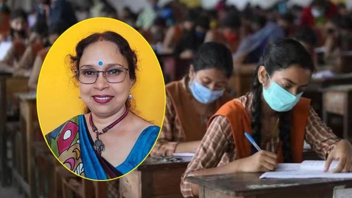 মাধ্যমিকে বাংলায় ভাল নম্বর পেতে বেশি লিখতে হবে না; সাজেশন শানপুর নেতাজি সুভাষ হাই স্কুলের বাংলার শিক্ষিকা রীনা গরাই দত্তর।