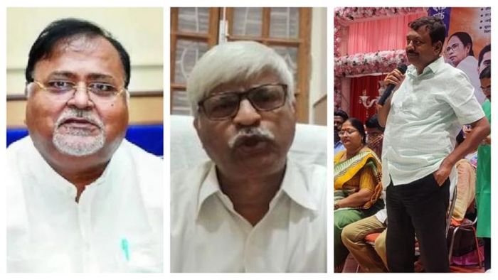 পার্থ চট্টোপাধ্যায়, সুজন চক্রবর্তী, পার্থ ভৌমিক (বামদিক থেকে)