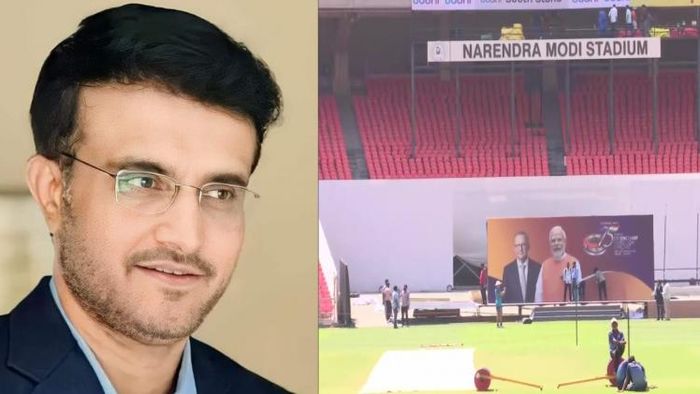 সৌরভ গঙ্গোপাধ্যায় ও নরেন্দ্র মোদী স্টেডিয়াম