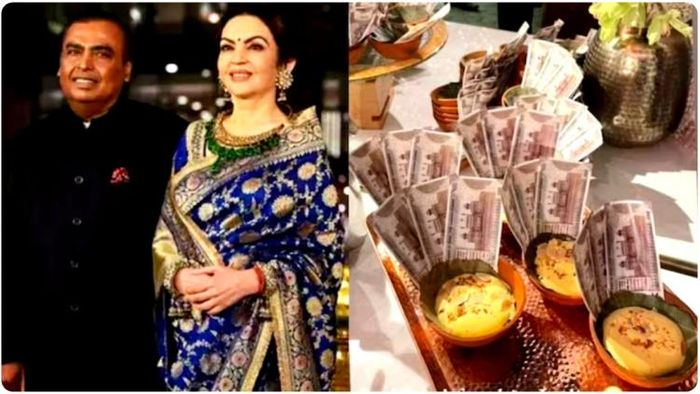 ১ এপ্রিল নীতা মুকেশ আম্বানি কালচারাল সেন্টার (NMACC) লঞ্চের অনুষ্ঠানে ছিল চাঁদের হাট! অতিথিদের ৫০০ টাকার নোটে সাজানো হালুয়াও পরিবেশন করা হয়েছিল।
