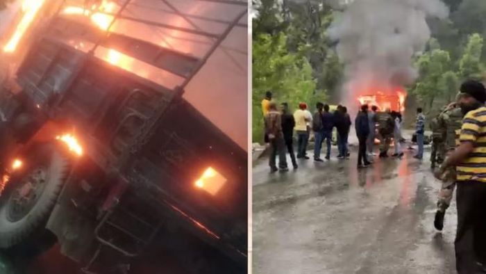 জম্মু-কাশ্মীরে সেনার গাড়িতে আগুন, পুড়ে মৃত ৪ জওয়ান