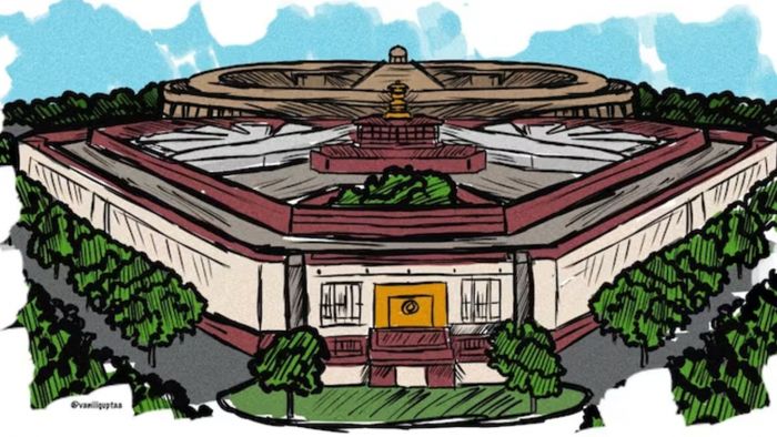 নতুন সংসদ ভবনের চিত্ররূপ। ফটো- বাণী গুপ্তা