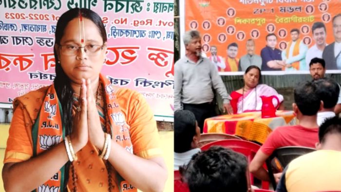 পঞ্চায়েত ভোটে বিজেপি প্রার্থী পিঙ্কি বর্মণ।