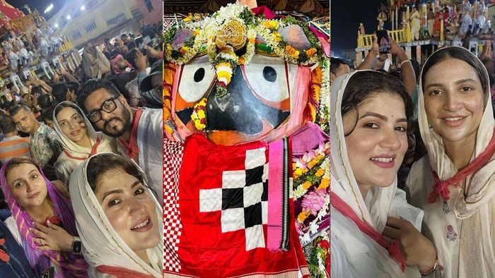 পুরীতে জগন্নাথ দর্শনে রাজ- শুভশ্রী- শ্রাবন্তী (ছবি: ইনস্টাগ্রাম)