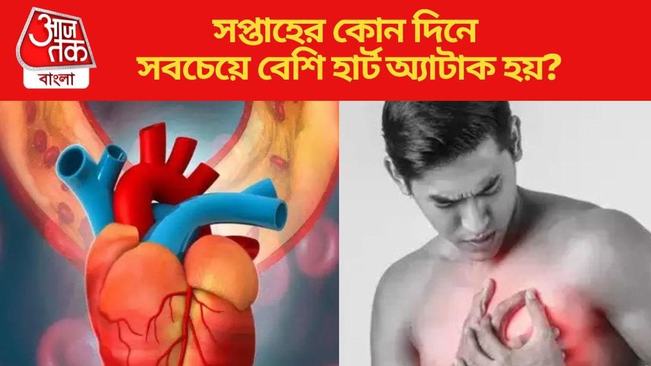 সপ্তাহের এই দিনে হার্ট অ্যাটাকের হার বেশি, বলছে সমীক্ষা, ৭ উপায়ে রেহাই... সপ্তাহের এই দিনে হার্ট অ্যাটাকের হার বেশি, বলছে সমীক্ষা, ৭ উপায়ে রেহাই...