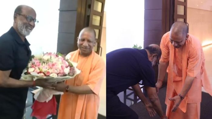 গাড়ি থেকে নেমেই যোগী আদিত্যনাথের পা ছুঁলেন সুপারস্টার রজনীকান্ত, Viral
