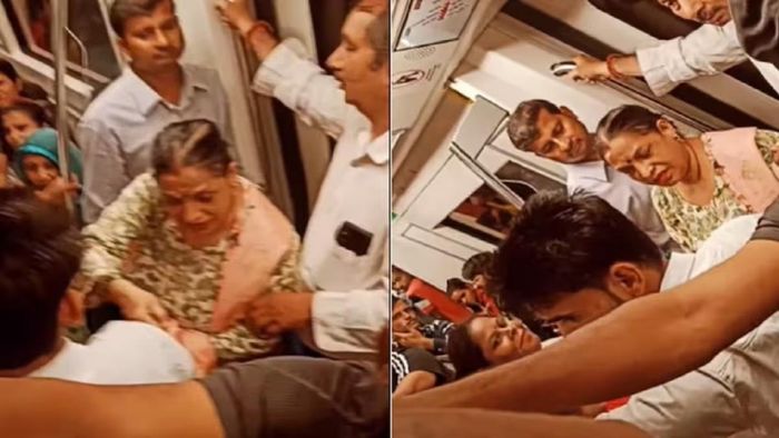 মেট্রোয় ঘনিষ্ঠ কাপল, মহিলার জোর ধমক, 'বাইরে রোম্যান্স করো' VIDEO VIRAL