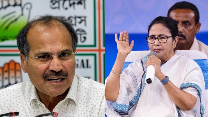 অধীর চৌধুরী ও মমতা বন্দ্যোপাধ্যায়।
