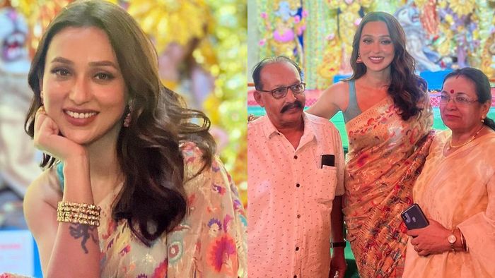 বাবা- মায়ের সঙ্গে মিমি চক্রবর্তী (ছবি: ইনস্টাগ্রাম)