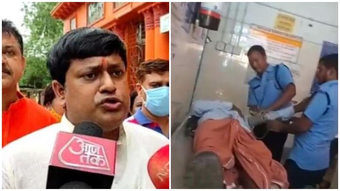 হাসপাতালে রোগীর রক্তচাপ মাপছেন সিভিক ভলেন্টিয়ার!