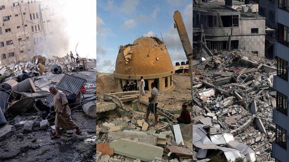 বিস্ফোরণ-ধ্বংসাবশেষ-চিৎকার...৭২ ঘণ্টার যুদ্ধে ৯০০ ইজরায়েলি নিহত, গাজায় ৭০০  বিস্ফোরণ-ধ্বংসাবশেষ-চিৎকার...৭২ ঘণ্টার যুদ্ধে ৯০০ ইজরায়েলি নিহত, গাজায় ৭০০