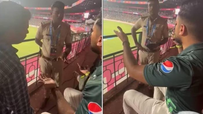 পাক সমর্থকের সঙ্গে বচসা পুলিশের