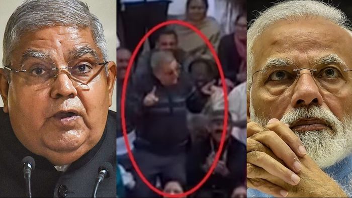 জগদীপ ধনখড়, নকল করছেন কল্যাণ, প্রধানমন্ত্রী নরেন্দ্র মোদী (বাঁ দিক থেকে)।