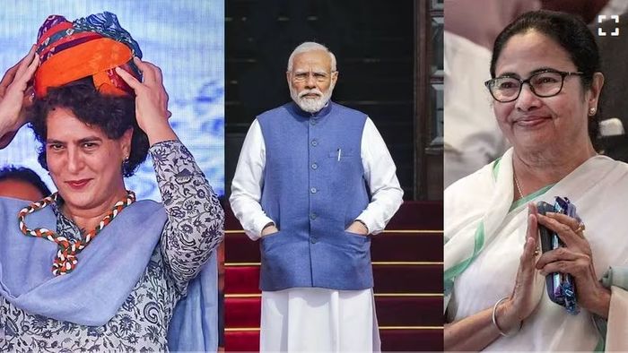 প্রিয়াঙ্কা গান্ধী বঢরা, প্রধানমন্ত্রী মোদী ও মমতা বন্দ্যোপাধ্যায়