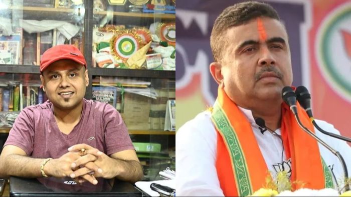 কৌস্তভ বাগচী এবং শুভেন্দু অধিকারী (বাঁ দিক থেকে)।