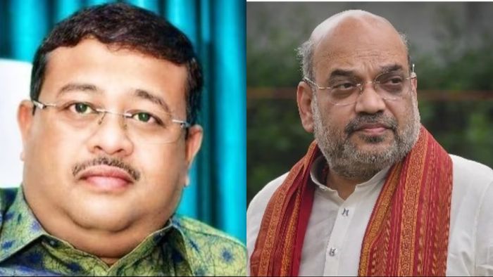 দিব্যেন্দু অধিকারী এবং অমিত শাহ (বাঁ দিক থেকে)।