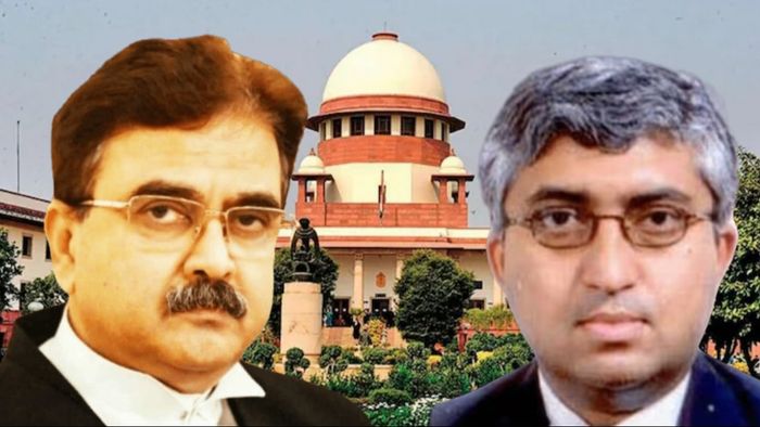 বিচারপতি অভিজিৎ গঙ্গোপাধ্যায় এবং বিচারপতি সৌমেন সেন (বাঁ দিক থেকে)।