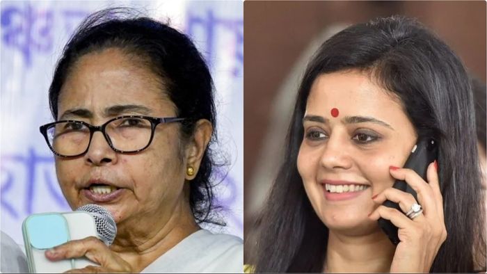 মমতা বন্দ্যোপাধ্যায় ও মহুয়া মৈত্র। ফাইল ছবি।
