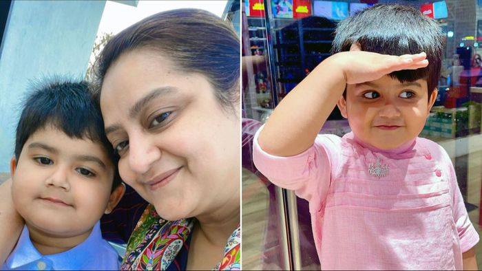 সুদীপা ও তাঁর ছেলে আদিদেব (ছবি:ফেসবুক)