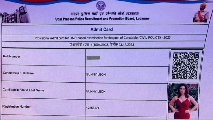 UP পুলিশের নিয়োগের জন্য আবেদন করলেন সানি লিওন, অ্যাডমিট কার্ড ভাইরাল