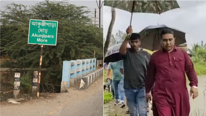 শেখ শাহজাহানের বাড়ি সরবেরিয়া আকুঞ্জপাড়া মোড়।