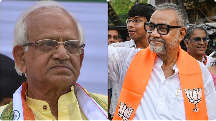 শোভনদেব চট্টোপাধ্যায় ও তাপস রায়। কোলাজ