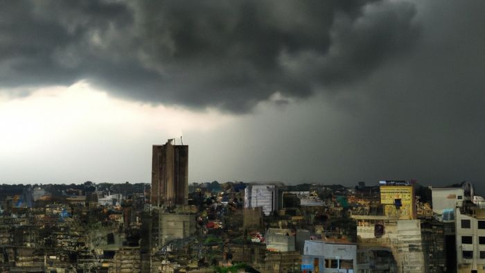 কলকাতার আকাশে মেঘ। ছবি: এআই