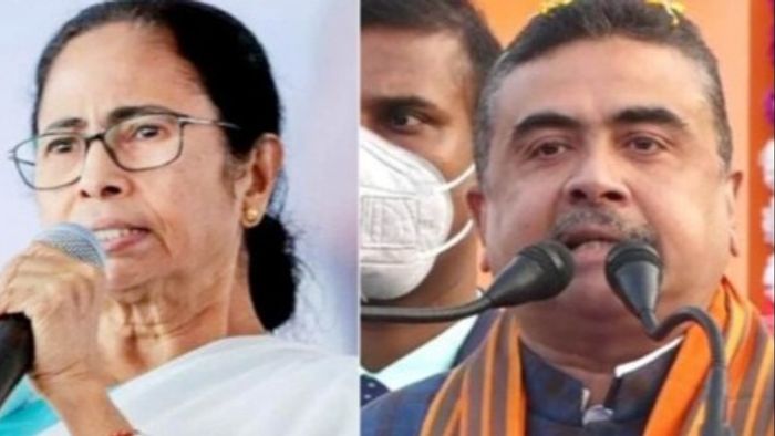 মমতা বন্দ্যোপাধ্যায়, শুভেন্দু অধিকারী।