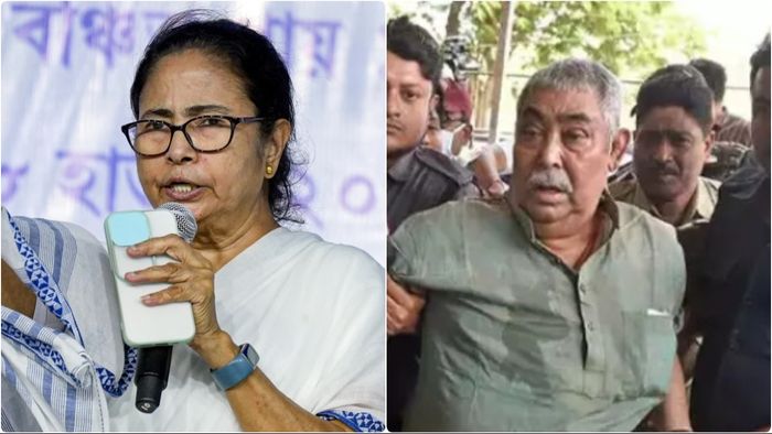 মমতা বন্দ্যোপাধ্যায় ও অনুব্রত মণ্ডল। কোলাজ