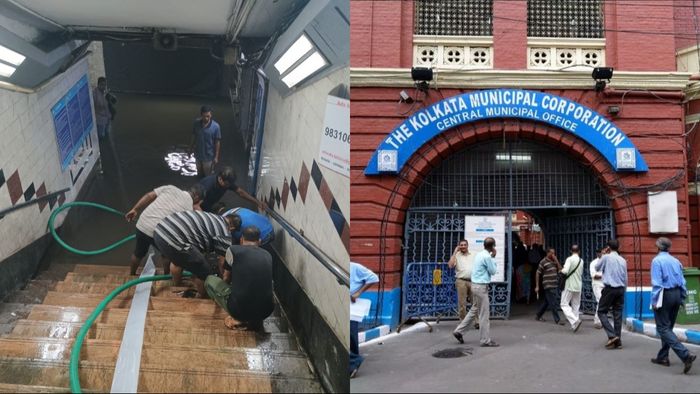 কলকাতা মেট্রোয় জল জমল। ফাইল ছবি