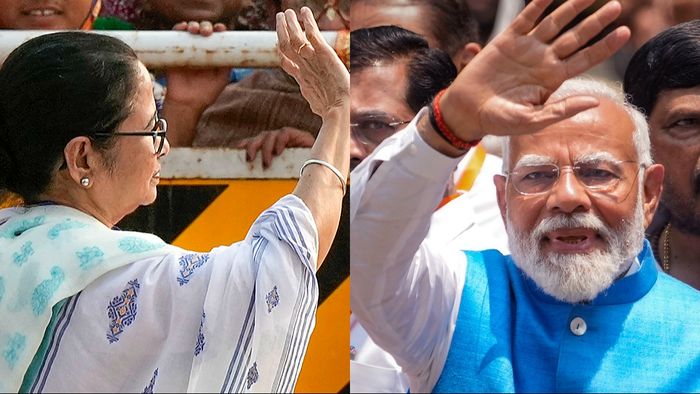 কলকাতায় মোদী-মমতার রোড শো