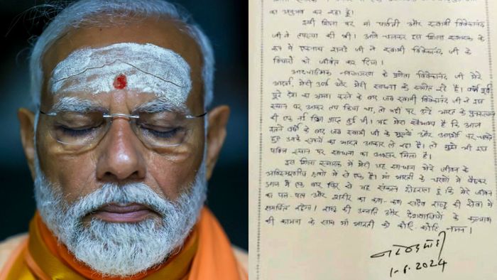 ধ্যানের পর বার্তা দিলেন প্রধানমন্ত্রী। কোলাজ