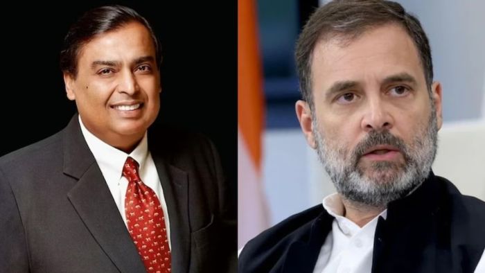 মুকেশ অম্বানি ও রাহুল গান্ধী