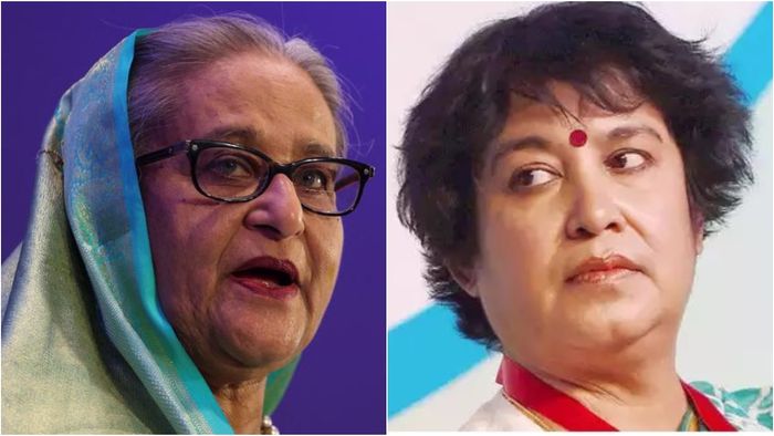 শেখ হাসিনা ও তসলিমা নাসরিন। ফাইল ছবি