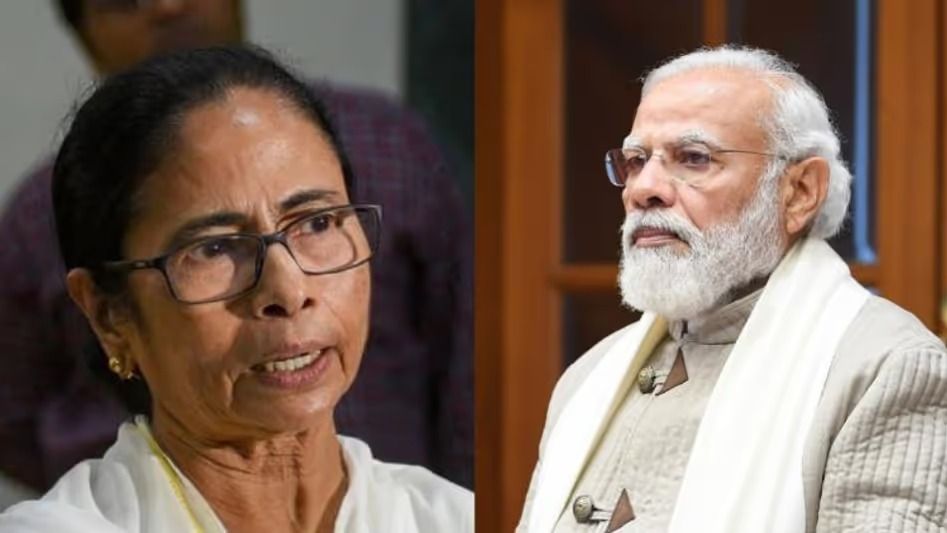 মমতা বন্দ্যোপাধ্যায় এবং নরেন্দ্র মোদী।