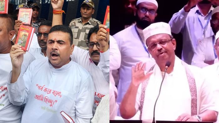 শুভেন্দু অধিকারী ও ফিরহাদ হাকিম। কোলাজ