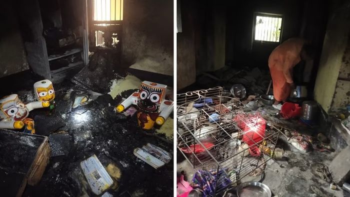 বাংলাদেশে ইস্কন মন্দিরে অগ্নিসংযোগ।