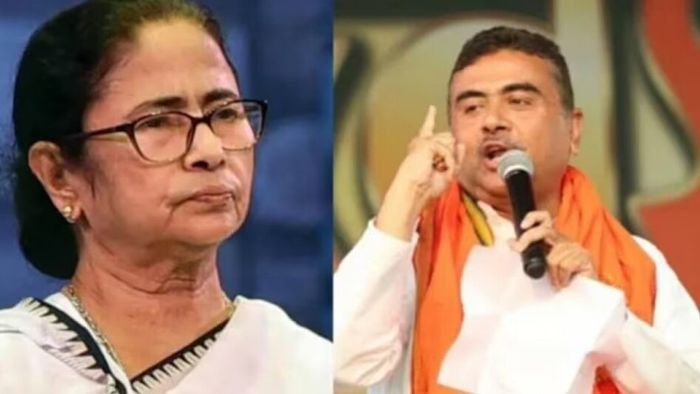মমতা বন্দ্যোপাধ্যায়, শুভেন্দু অধিকারী।