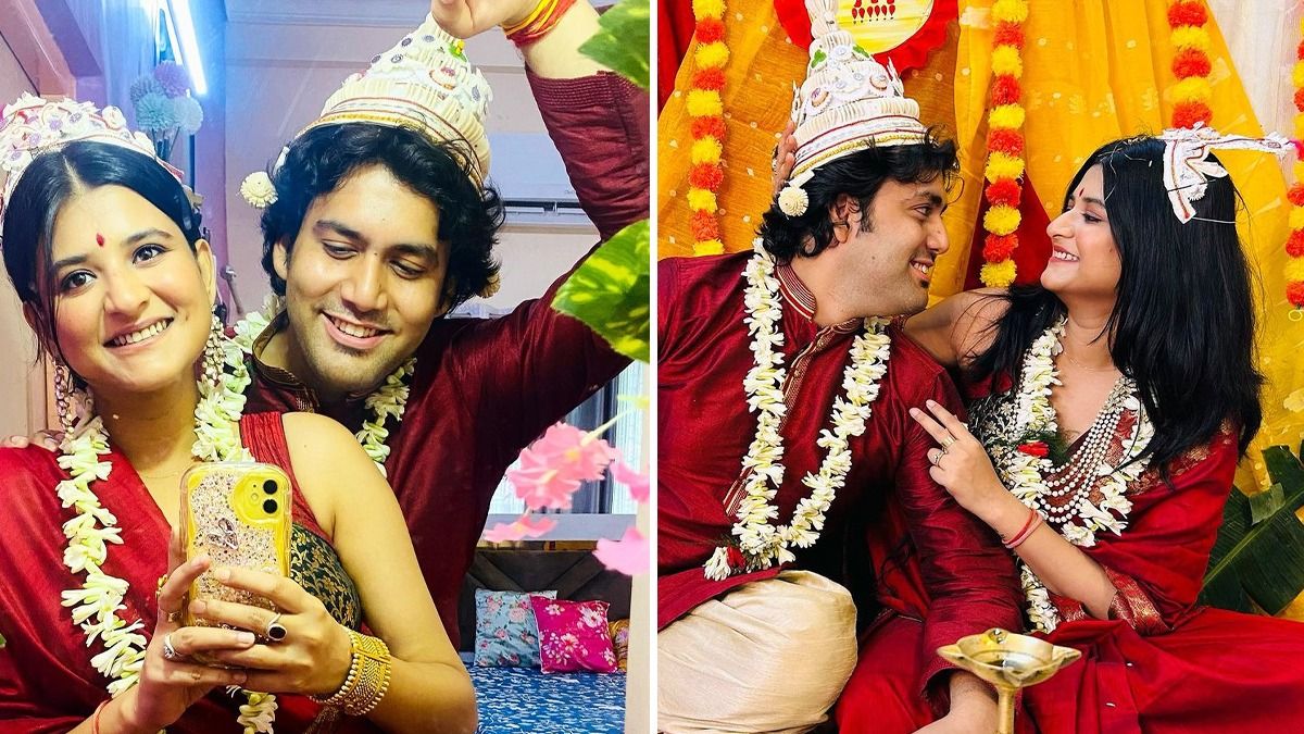 শুরু বিয়ের কাউন্টডাউন, টোপর- মুকুট- মালা পরে প্রথম আইবুড়ো ভাত খেলেন রূপসা- সায়নদীপ