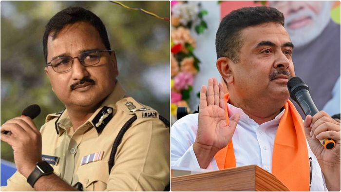 বিনীত গোয়েল ও শুভেন্দু অধিকারী। কোলাজ