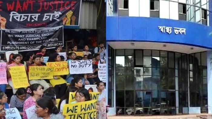 আরজি করকাণ্ডে প্রতিবাদ।