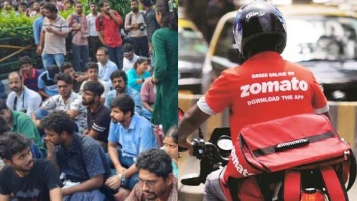 আরজি করকাণ্ডে আন্দোলনরত ডাক্তারদের জন্য খাবার পৌঁছে দিচ্ছেন ডেলিভারি বয়রা।