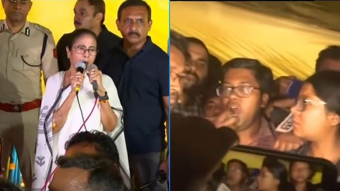 জুনিয়র চিকিৎসকদের ধর্নামঞ্চে মুখ্যমন্ত্রী মমতা বন্দ্যোপাধ্যায়।