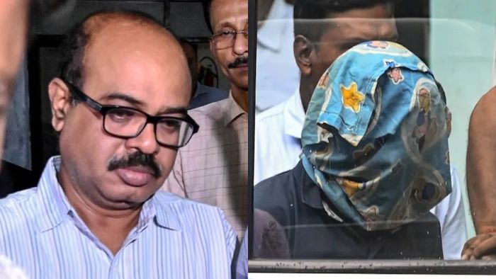 ওসি অভিজিৎ মণ্ডল ও সঞ্জয় রায়। কোলাজ