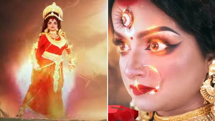 দুর্গা রূপে পায়েল বসাক