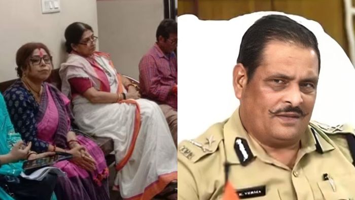রূপা গঙ্গোপাধ্যায় এবং পুলিশ কমিশনার (বাঁ দিক থেকে)।