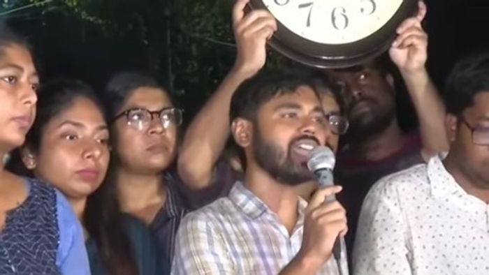 জুনিয়র ডাক্তারদের সাংবাদিক বৈঠক।